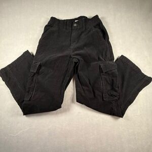 Ardene Black Corduroy Cargo Pants Women M Wide Leg Elastic Waist Utility Pocket